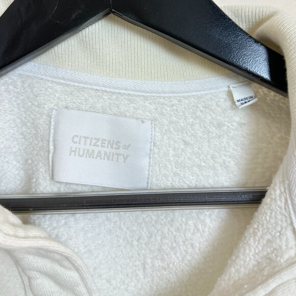 CITIZENS OF HUMANITY Remi Cotton-Blend Jersey Sweatshirt in White Size Large - Picture 5 of 9